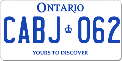 ON license plate CABJ062