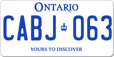 ON license plate CABJ063