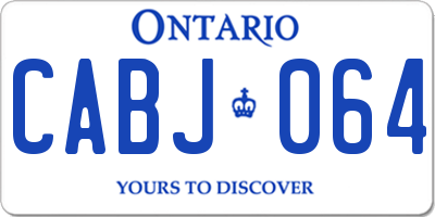 ON license plate CABJ064