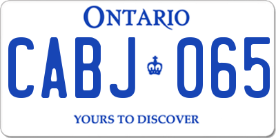 ON license plate CABJ065