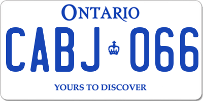 ON license plate CABJ066