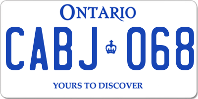 ON license plate CABJ068