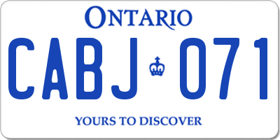 ON license plate CABJ071