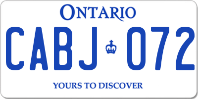 ON license plate CABJ072