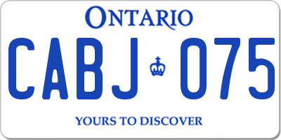 ON license plate CABJ075