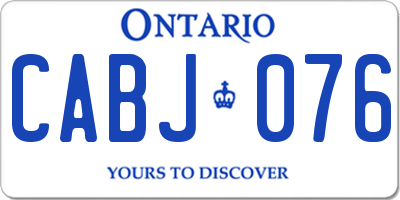 ON license plate CABJ076