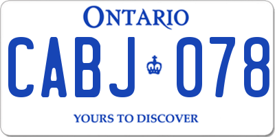 ON license plate CABJ078