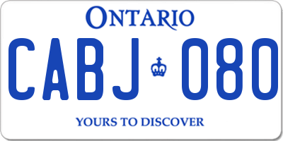 ON license plate CABJ080