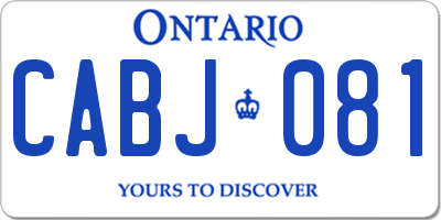 ON license plate CABJ081