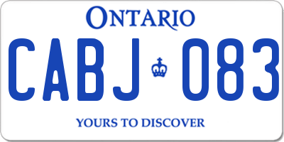 ON license plate CABJ083