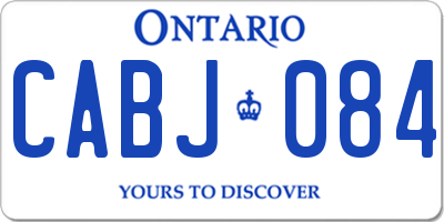 ON license plate CABJ084