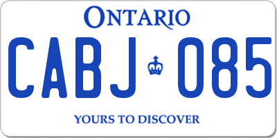 ON license plate CABJ085