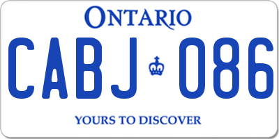 ON license plate CABJ086