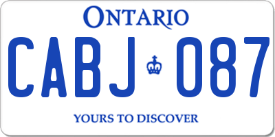 ON license plate CABJ087