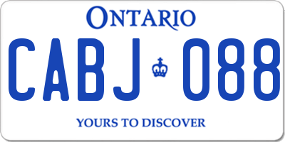 ON license plate CABJ088