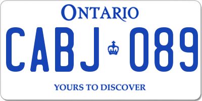 ON license plate CABJ089