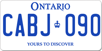 ON license plate CABJ090