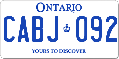 ON license plate CABJ092