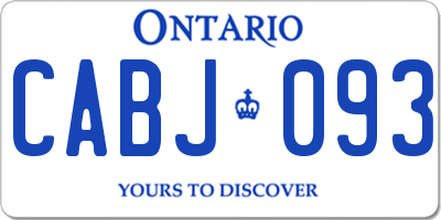 ON license plate CABJ093