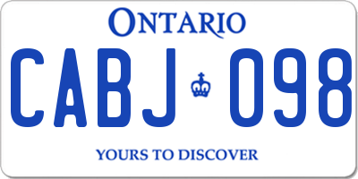 ON license plate CABJ098