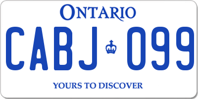 ON license plate CABJ099