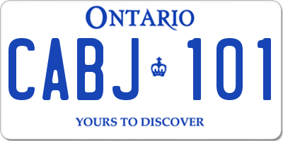 ON license plate CABJ101