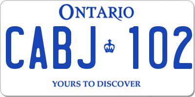 ON license plate CABJ102