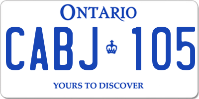 ON license plate CABJ105