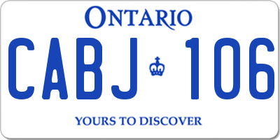 ON license plate CABJ106