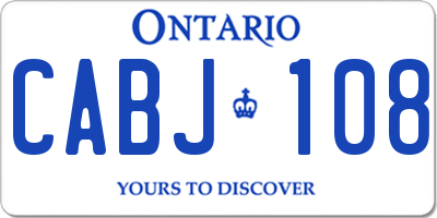 ON license plate CABJ108