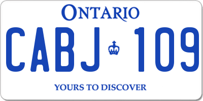 ON license plate CABJ109