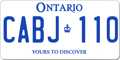 ON license plate CABJ110