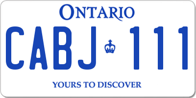 ON license plate CABJ111