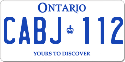 ON license plate CABJ112