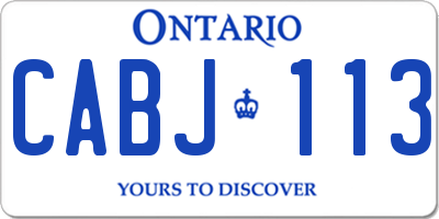 ON license plate CABJ113