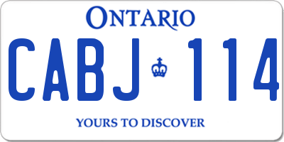 ON license plate CABJ114