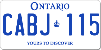 ON license plate CABJ115