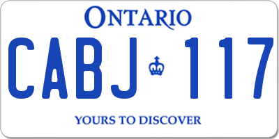 ON license plate CABJ117