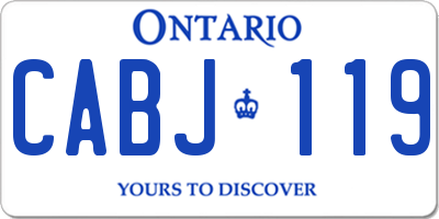 ON license plate CABJ119