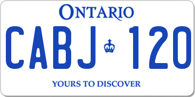 ON license plate CABJ120