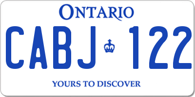 ON license plate CABJ122