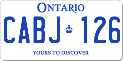 ON license plate CABJ126