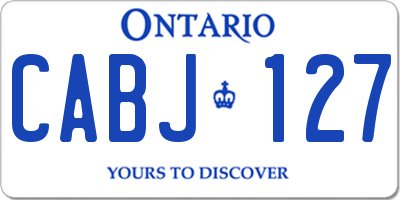 ON license plate CABJ127