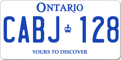 ON license plate CABJ128