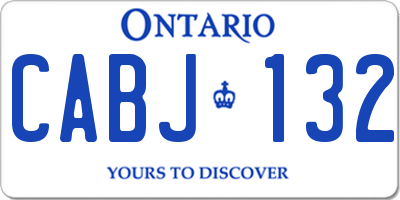 ON license plate CABJ132