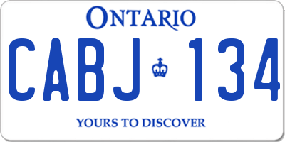 ON license plate CABJ134