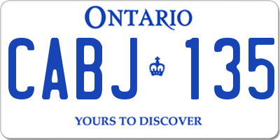 ON license plate CABJ135