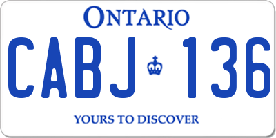 ON license plate CABJ136