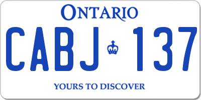 ON license plate CABJ137