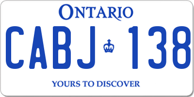 ON license plate CABJ138